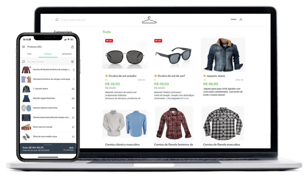 Controle de vendas online e presenciais