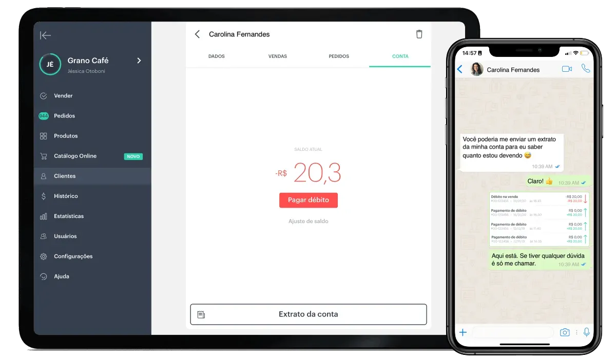 Controle de fiado com registro de pagamentos