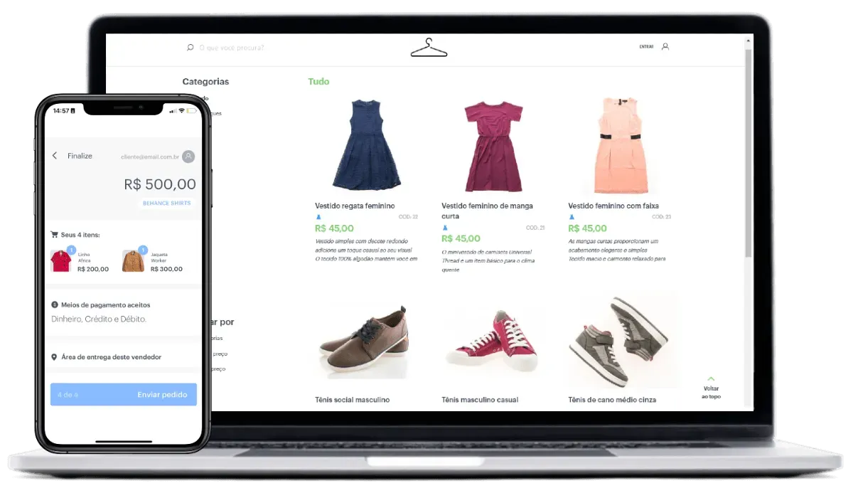 Ponto de vendas para loja de roupas