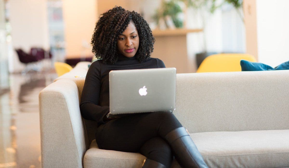 Woman working with notebook